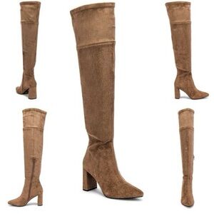 NWOT 8.5 Jeffrey Campbell “Parisah” Over The Knee Boots in Taupe Suede